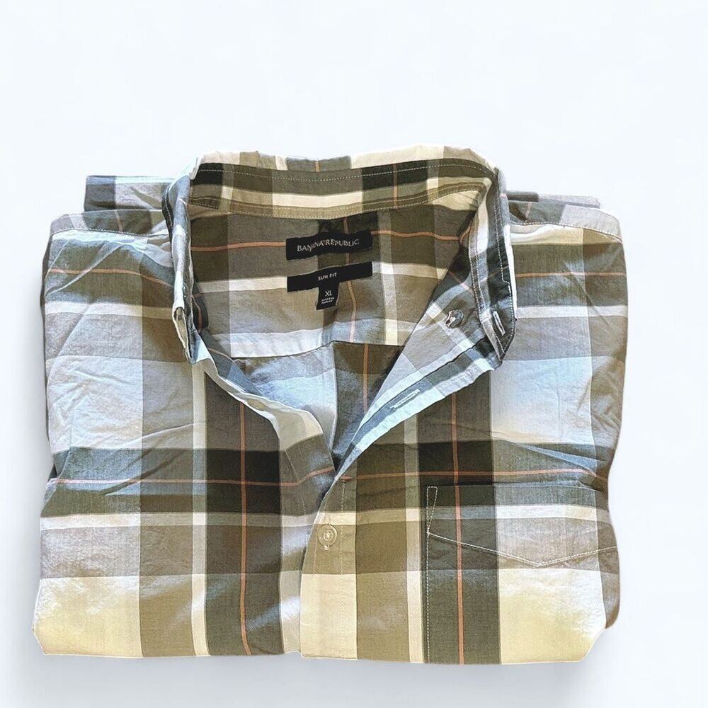 Banana Republic Men's Plaid Shirt  XL
